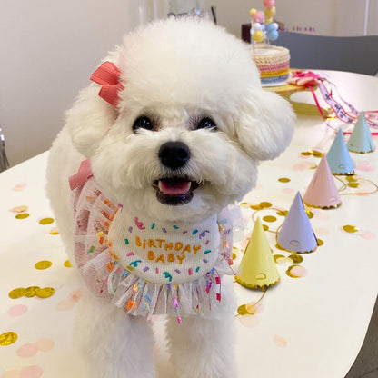 Dog Party Bib Pet Birthday Saliva Towel Bichon Triangle Scarf