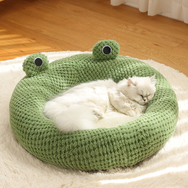 Pet Cat Dog Nest Little Frog Series Warm Plush Mat Pet House