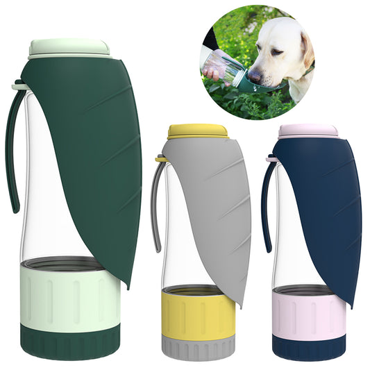 2 In 1 Multifunction Pet Dog Water Bottle Silicone Foldable Food Bowl