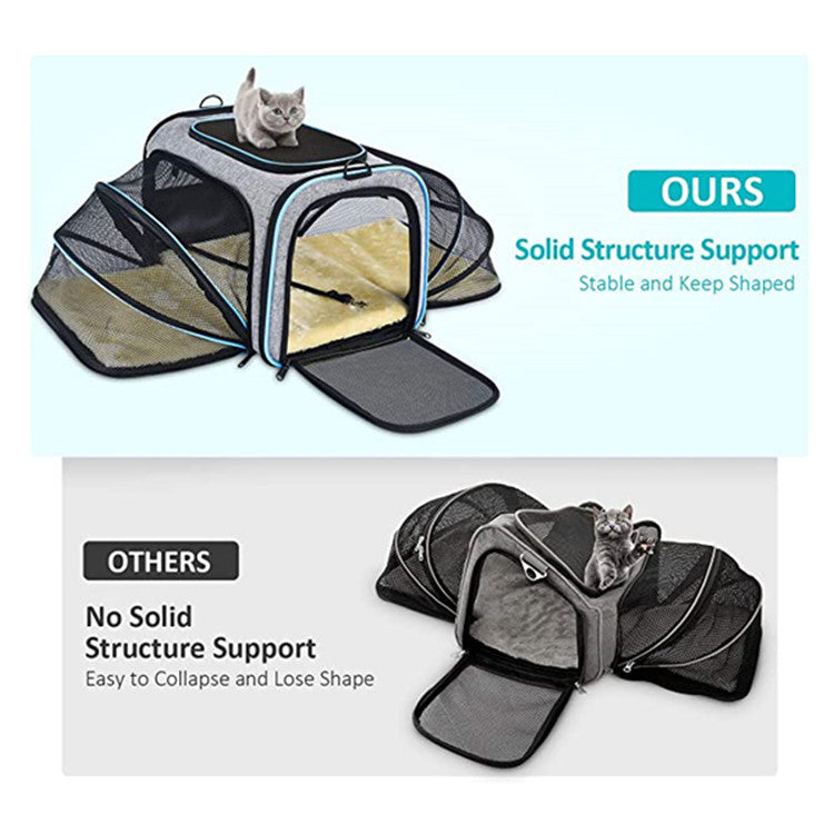 Carrier For Cat Pet Airline Approved Expandable Foldable Carrier