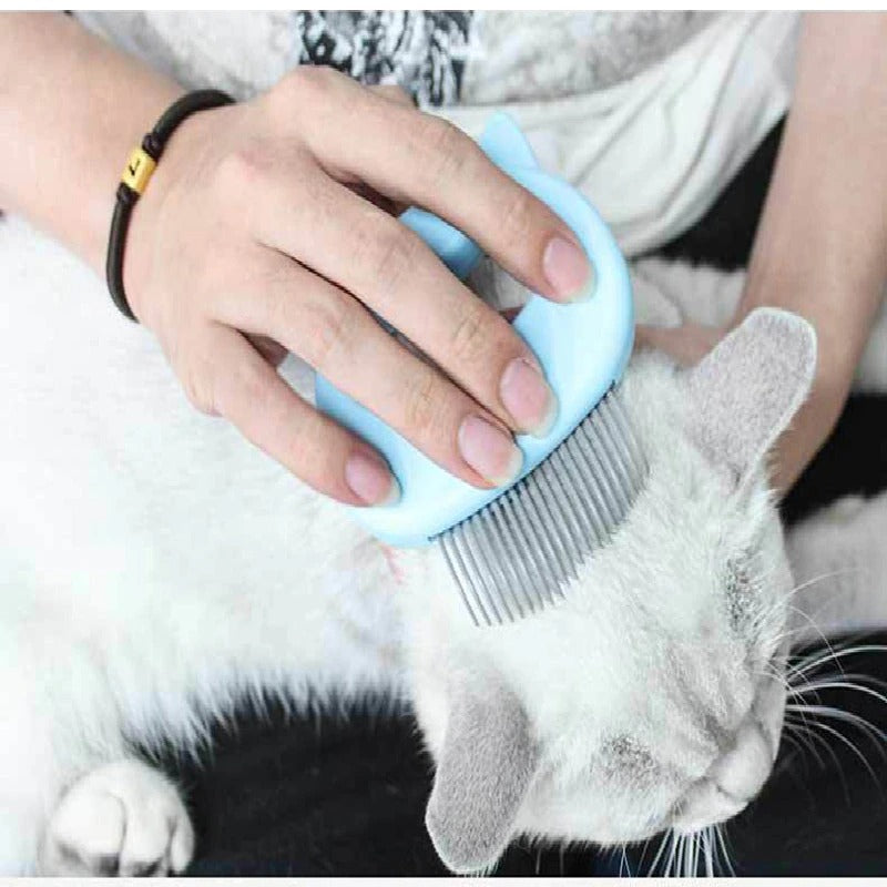 3 Colors Pet Cat Dog Massage Brush Shell Shaped Handle