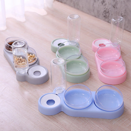 Pet Cat Bowl Automatic Feeder Dog Cat Food Bowl With Water Fountain