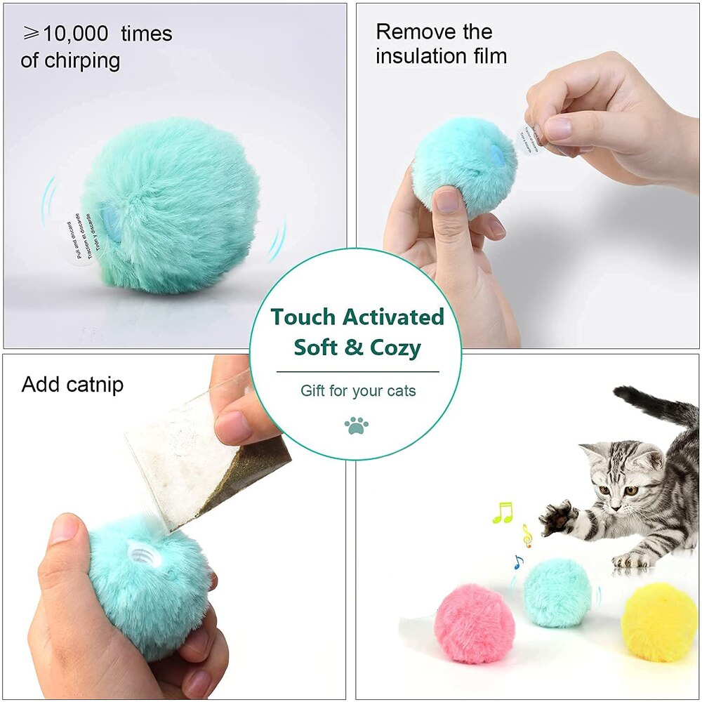 Best Smart Interactive Ball Toy For Cat Squeak Realistic Simulation Sound Toys