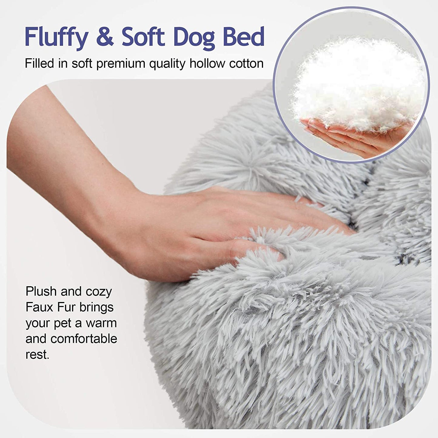 Donut Dog Bed Warm Soft Long Plush bed