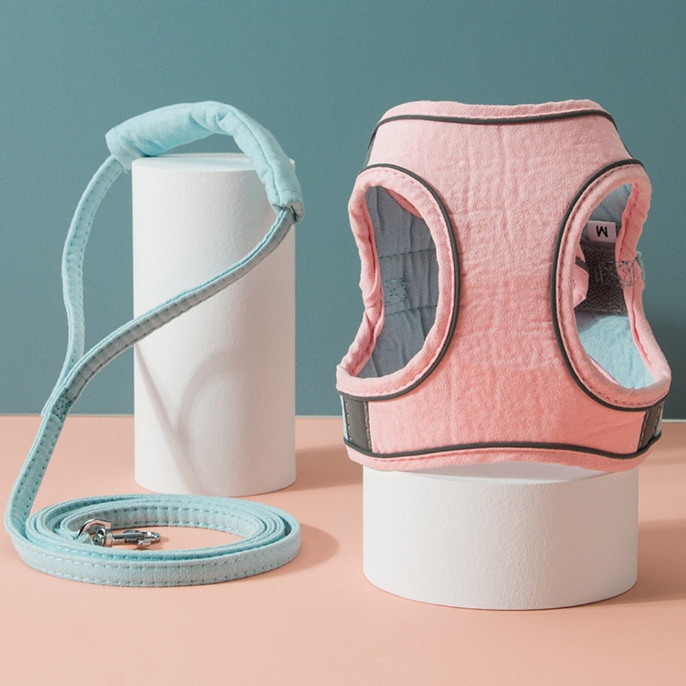 Best Cat Dog Vest Harness With Leash Set Reflective Strip Quick Release