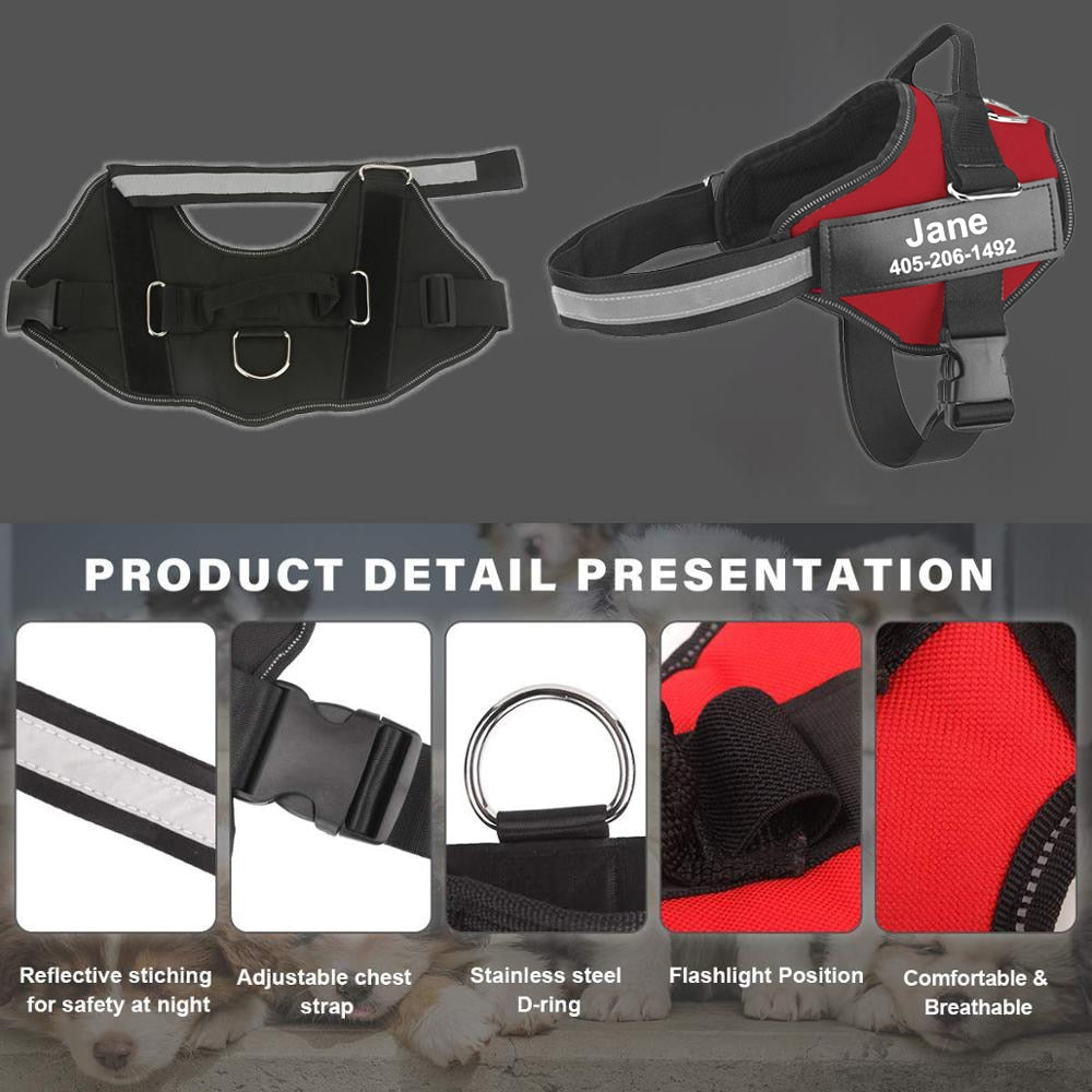 Best NO PULL Reflective Breathable Adjustable Dog Vest Harness Dogs Training