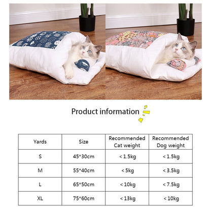 Best Cat Dog Sleeping Bag Deep Winter Removable Bed Nest Cushion with pillow