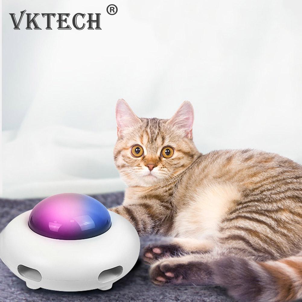Best Cats Teaser Toys Interactive Electronic Turntable UFO Feather Stick Spinning