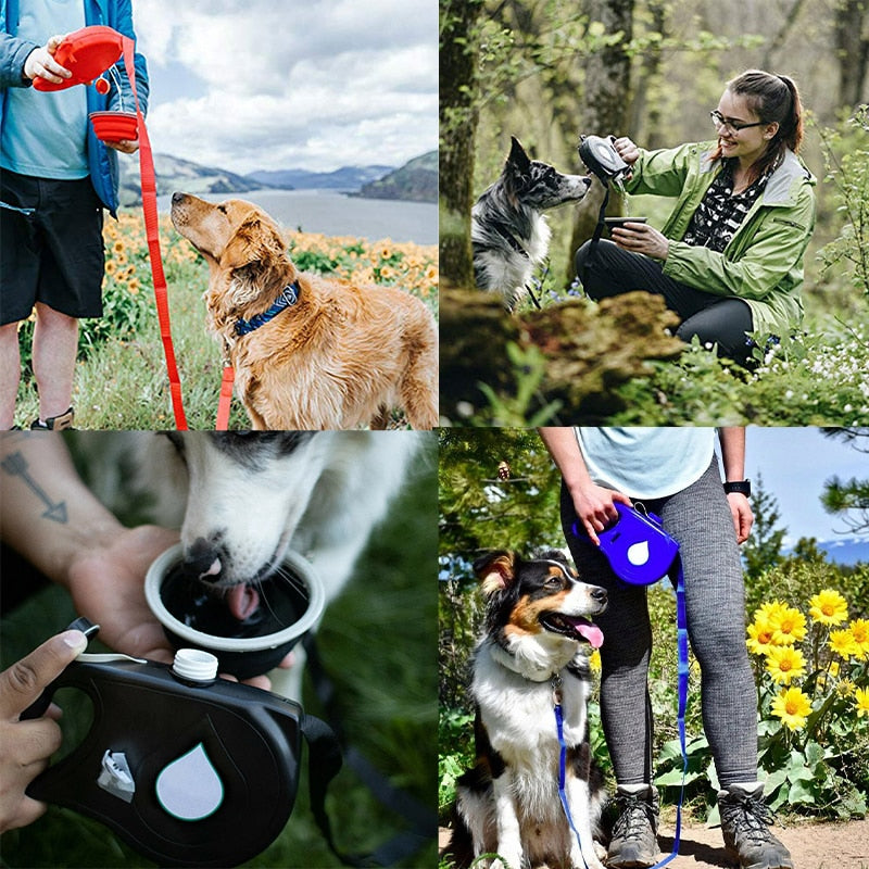 Best Multifunction Dog Lease with Water Bowl Outdoor Traction Rope