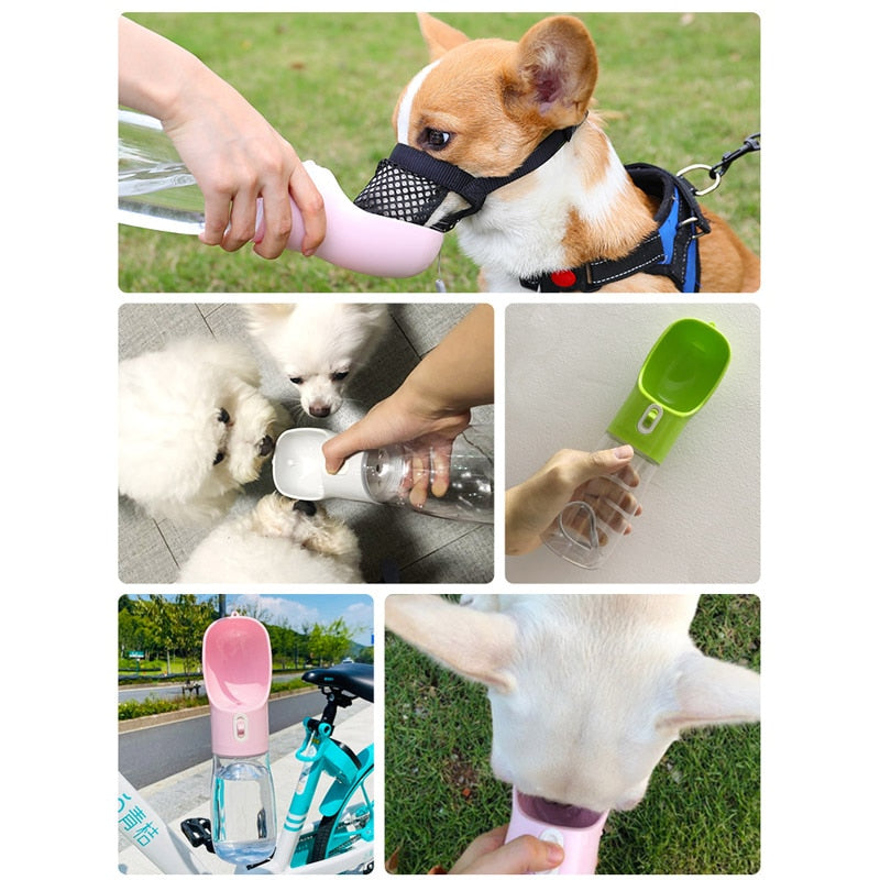 Pet Water Bottle Feeder Bowl Portable Water