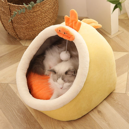 Best Sweet Cat Dog Bed Warm Basket Cozy Kitten Lounger Cave Beds