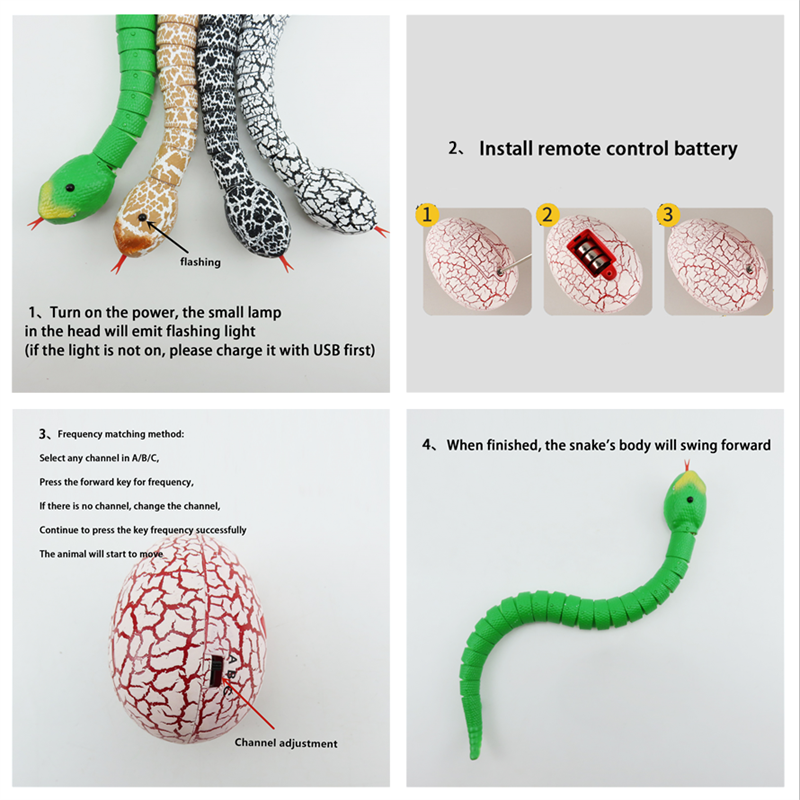 Best RC Snake Toy And Egg Rattlesnake Trick Terrifying Mischief Dog Cat Toys