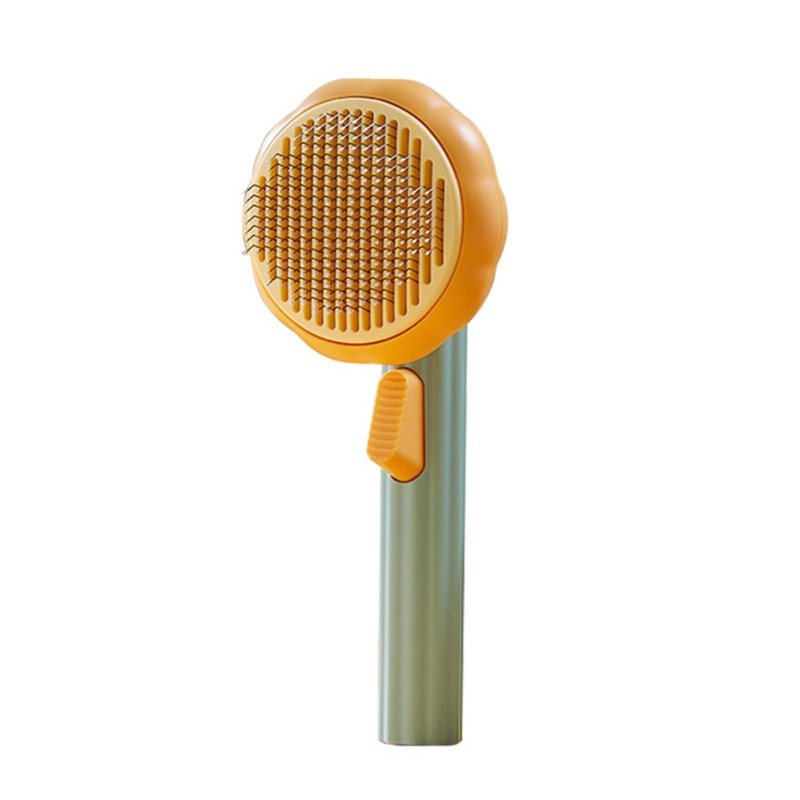 Best Pumpkin Pet Brush Self Cleaning Slicker for Shedding Grooming Comb Pet Grooming