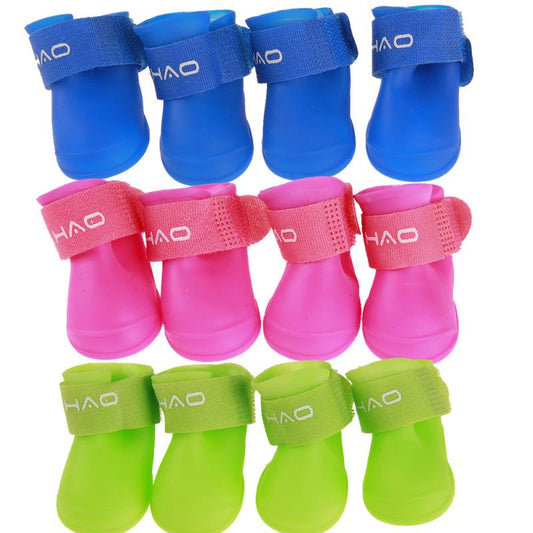 Rainshoes Waterproof Silicone Dog Shoes Anti-skid