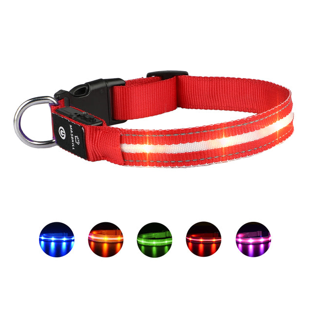 LED Dog Collar Luminous Safety Glow Necklace