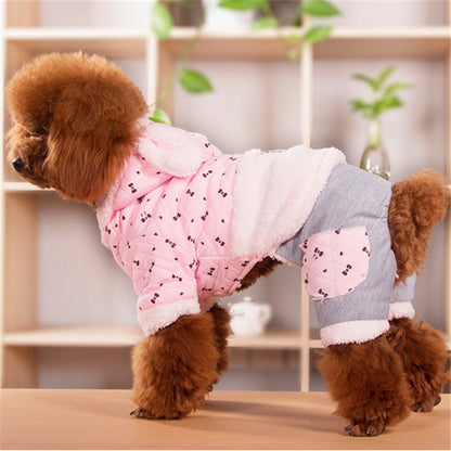 Thicken Warm Dog Clothing Winter Pet Clothes Jumpsuit