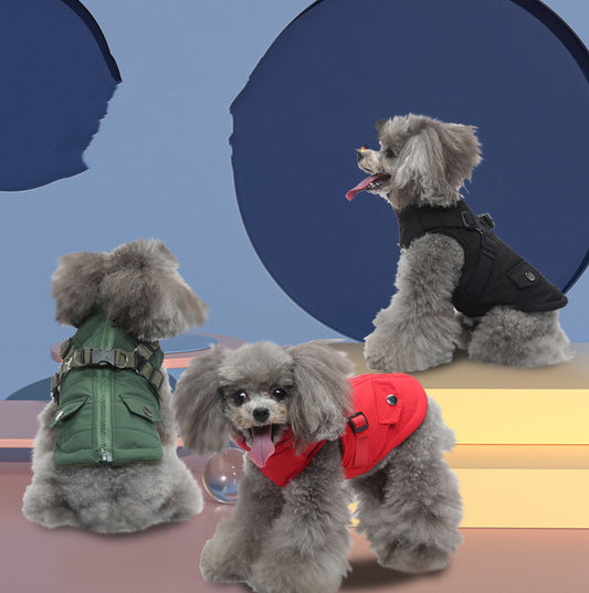Pet Winter Cotton Dog Clothes Zipper Jacket Dog Supplies