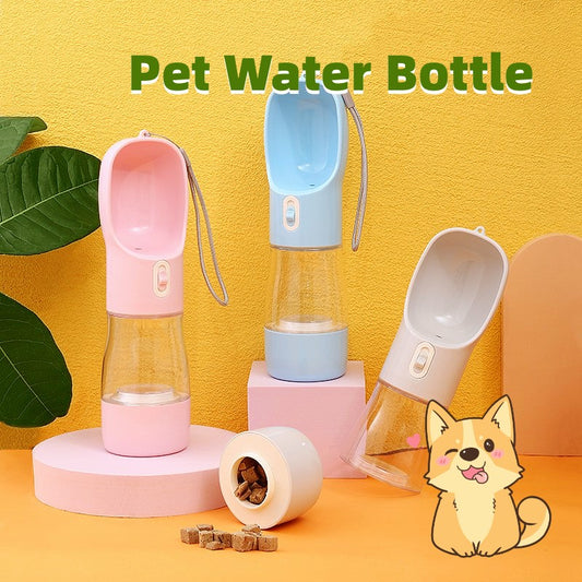 Pet Dog Water Bottle Feeder Bowl Portable Water Food Bottle