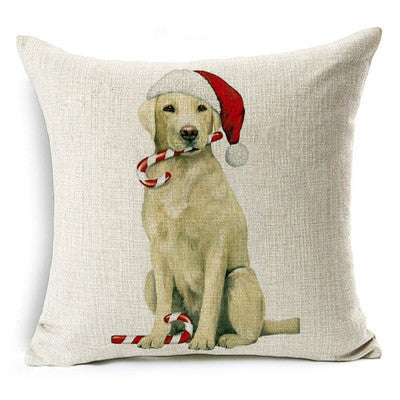 Bulldog Cotton Linen Pillow Cover