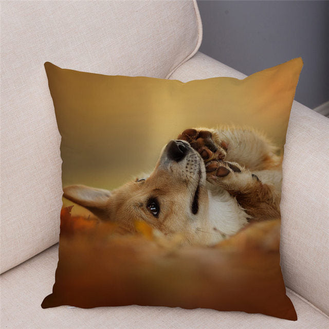 Cute Welsh Corgi Pembroke Dog Pillowcase Plush Decor
