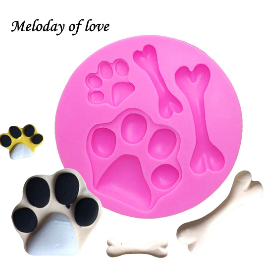 Dog bones foot print cake decorating tools