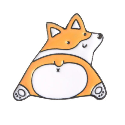 Corgi Butts Dog Cat brooches enamel Lapel pins