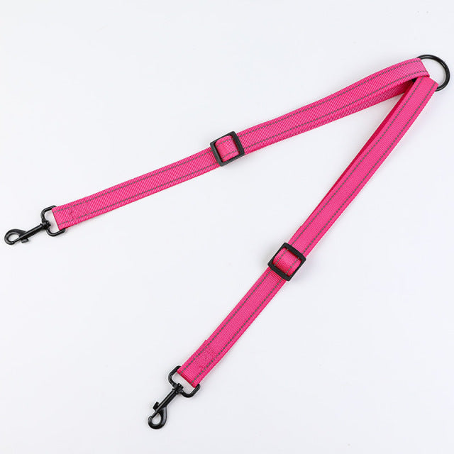 Double-head Nylon Leash for Two Dogs Training Rope