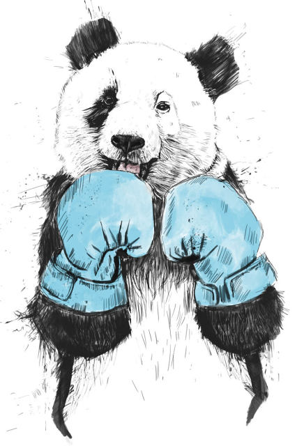 Wall Art Poster Print Dog Black White for Living Room