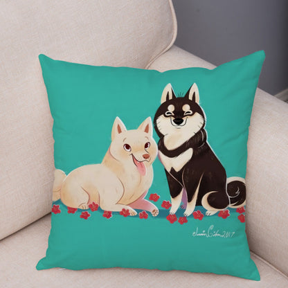 Home Decor Dog Print Pillowcase
