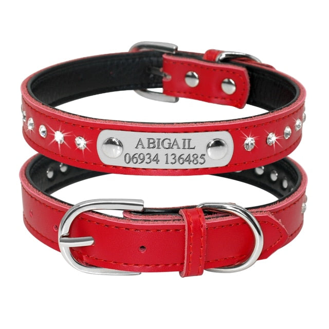 Personalized Dog Collar Engraved Leather