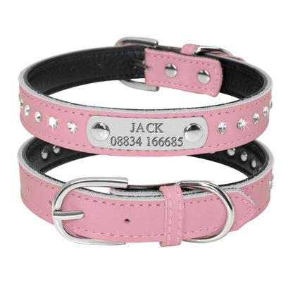Personalized Dog Collar Engraved Leather