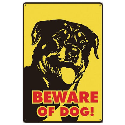 Beware of Dog Vintage Tin Signs