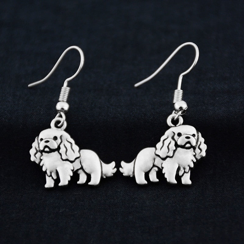 Spaniel Dog Pet Drop Earrings