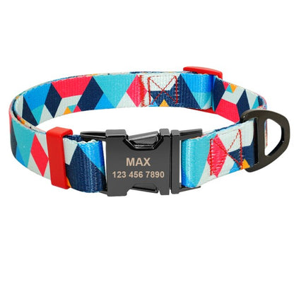 Personalized Dog Printed Nylon Engraved Collars
