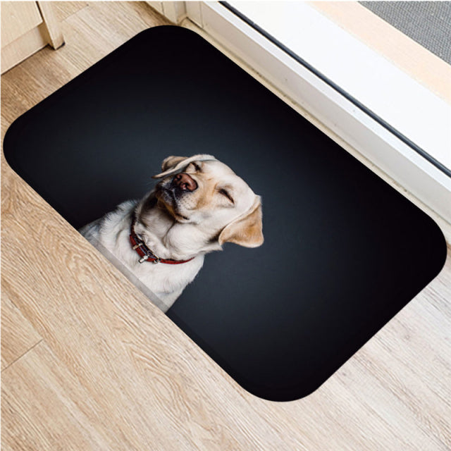 Cute Pug Husky Dog Pattern Anti-Slip Doormat