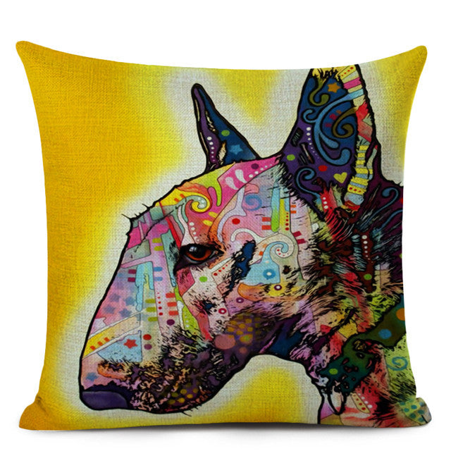 Bull Terrier Cushion Cover Cute Dog Printed
