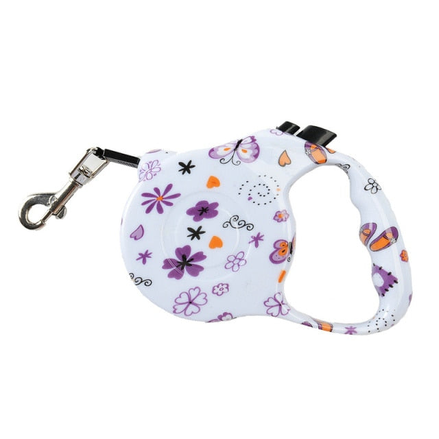Printed Retractable Leash For Dogs Extending