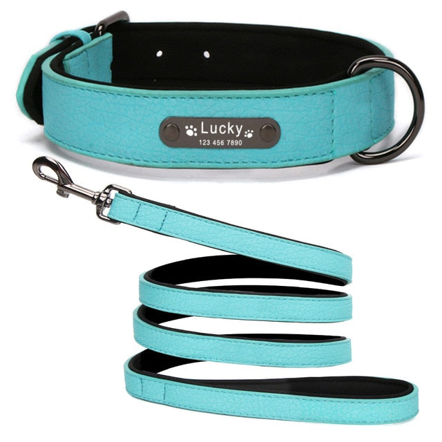 Personalized Dog Collar Leather Pug
