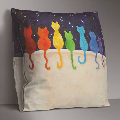Printing Cushion Rainbow Dog Decorative Pillow Case
