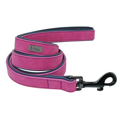 Leather Dog Layer Leash Leads with Padded