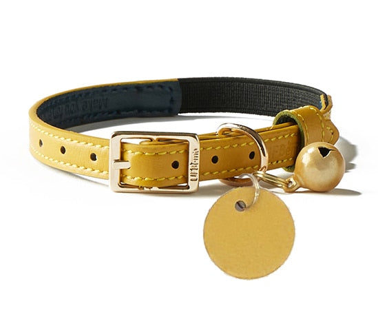 Collar Elastic with Bell Necklace Leather