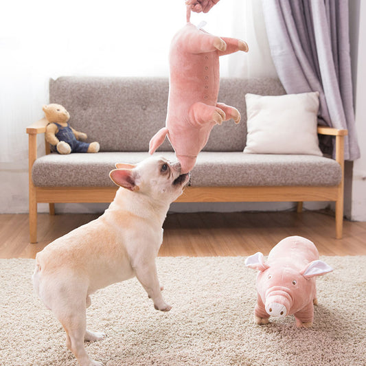 Cute Plush Pig Chew Toys for Dogs Bite-resistant