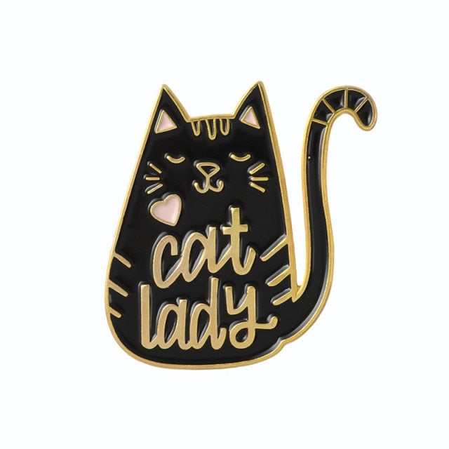 White Black Dog Cat Cute Pins