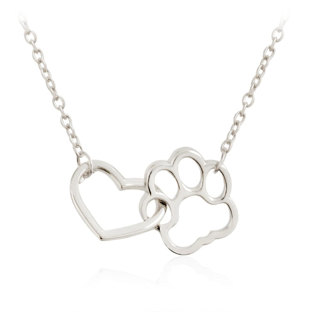 JEWELRY Heart Dog Paw Necklace