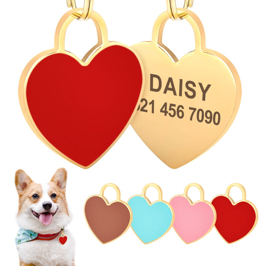 Heart Shape Dog ID Tag Nameplate
