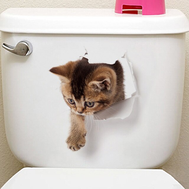 Cats 3D Wall Sticker Toilet Stickers