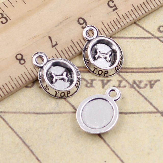 Charms Dog Bowl Bone Pendants