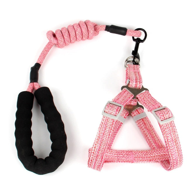 Adjustable rope dog leash neck belt
