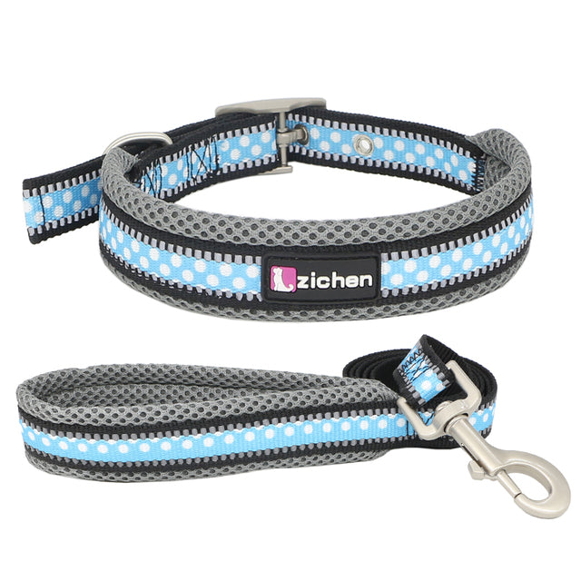 Reflective Dog Leash Collar Adjustable Printed