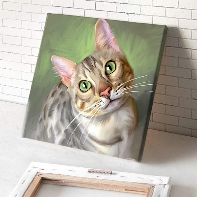 Dog Photo on Abstract Painting